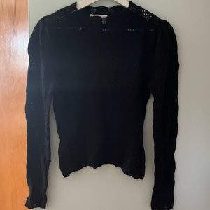 Loose Knit Black Wool Sweater